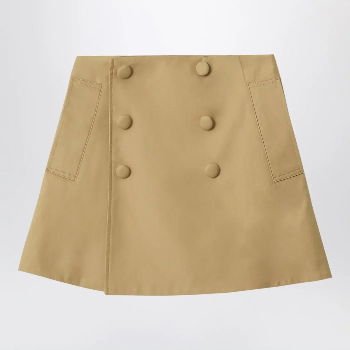 Burberry - Sand-colored cotton trench skirt