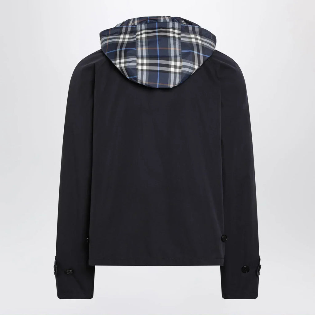 Burberry - Blue reversible cotton jacket with Check pattern
