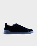 Midnight Blue Velvet Triple Stitch Sneakers
