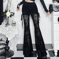 Flared Cross-Cropped Witchy Pants for Gothic Grunge Style