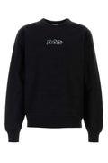 Burberry Logo-Embroidered Cotton Blend Sweatshirt — Black