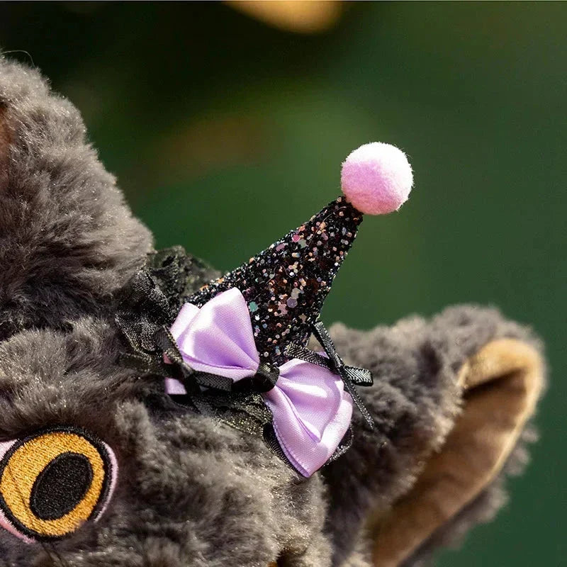 Spooky Black Cat Witch Plush Toys for Halloween Fun